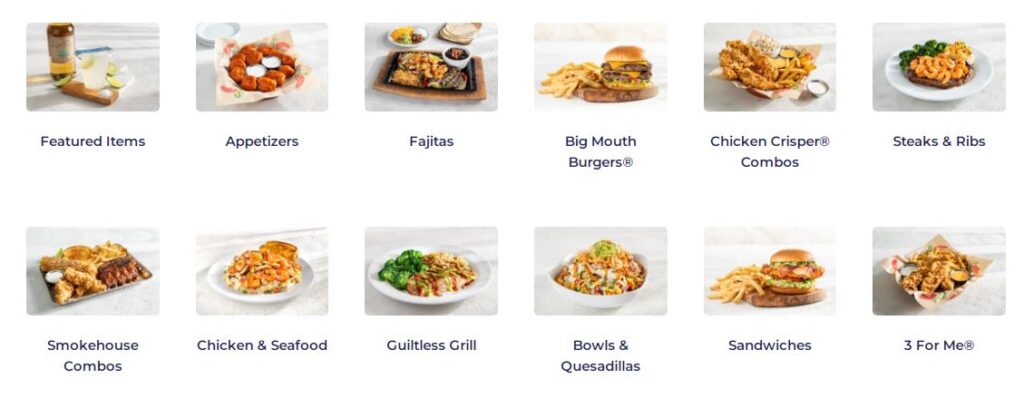 chili's menu list